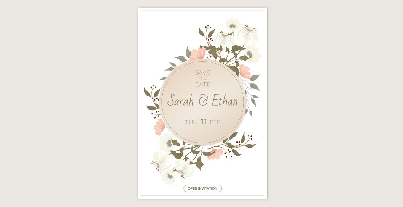 Sarah & Ethan - Top Design For A Wedding Website