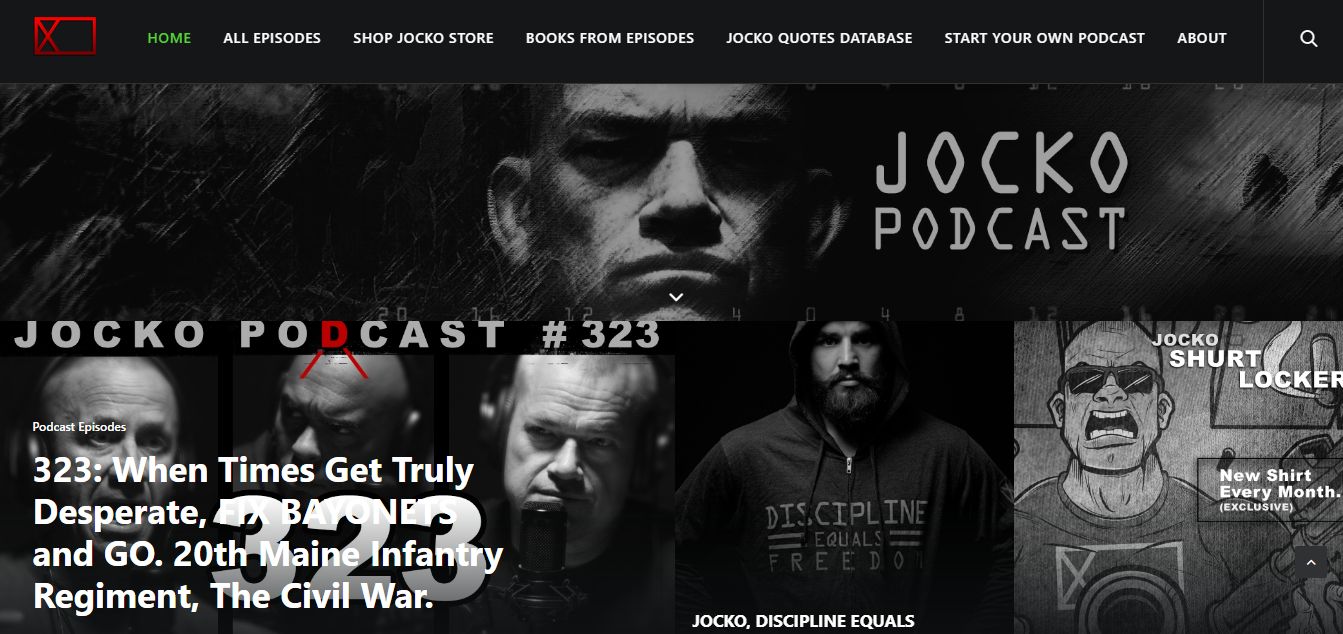 Jocko Podcast - Beautiful Page Example