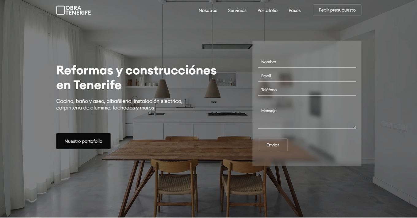 Obra Tenerife - Construction Website With Clean Design