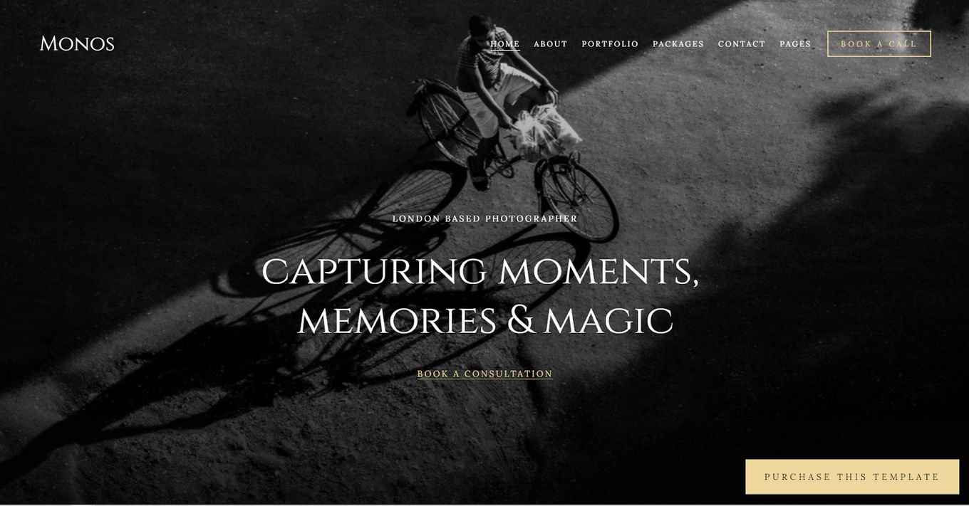 Monos - Perhaps the best Squarespace template for photography