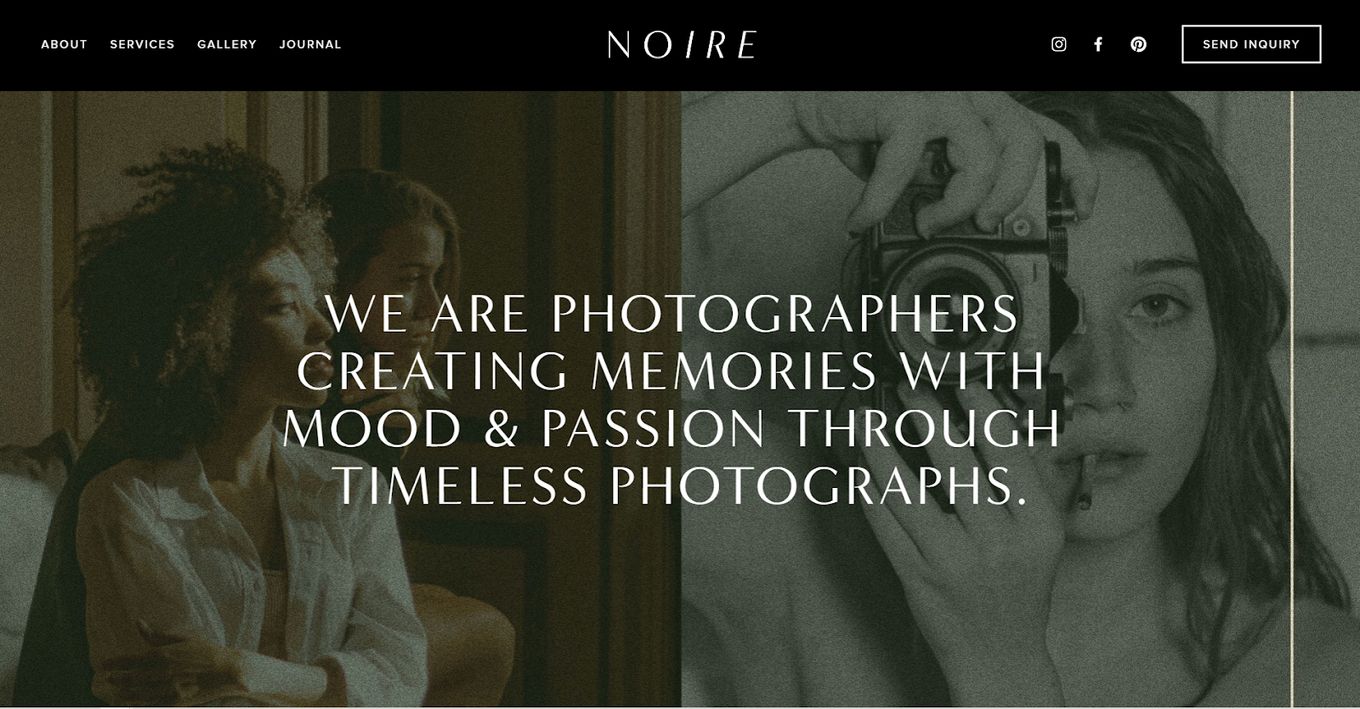 Noire - Top Premium Photographers Template For Squarespace