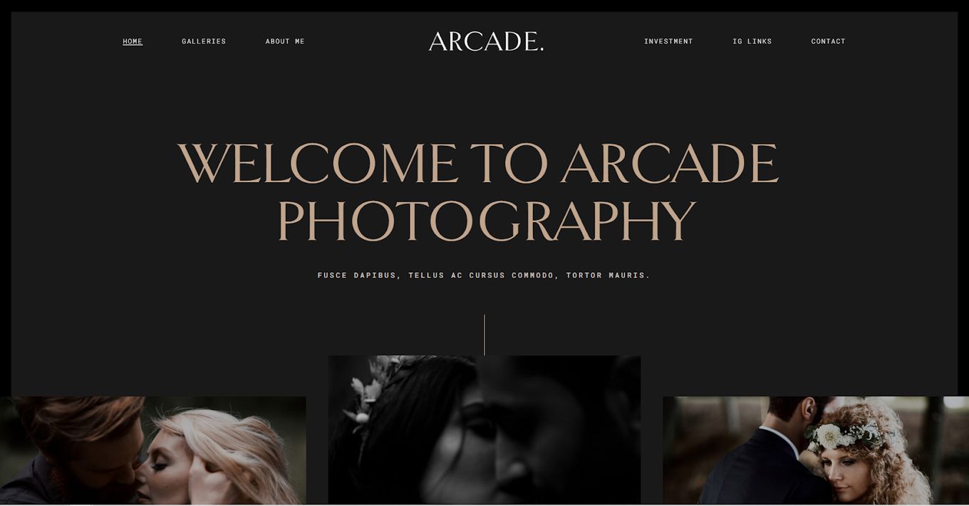 Arcade - Premium Template For Phographers for Squarespace