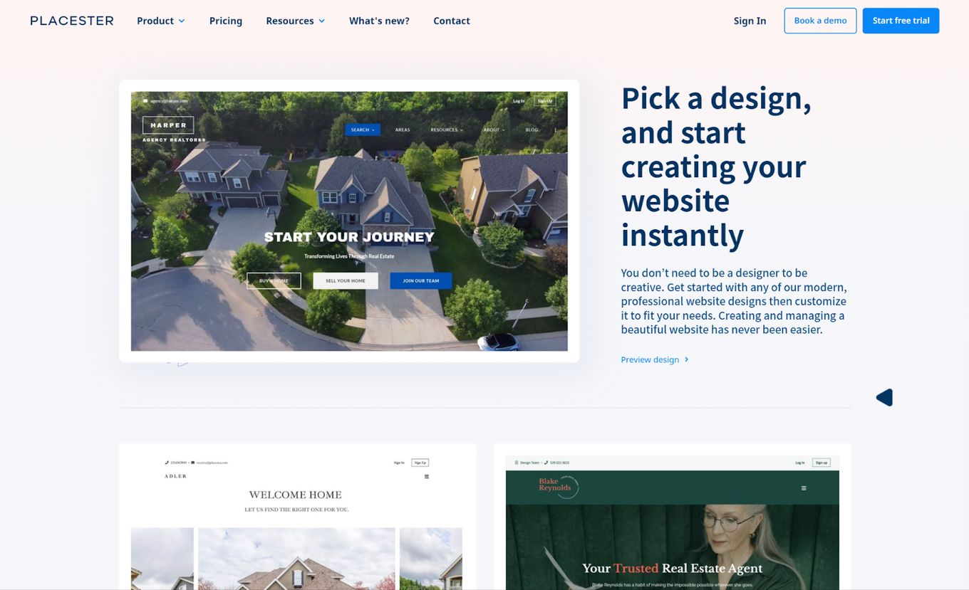 Placester - One of the best real estate website builders