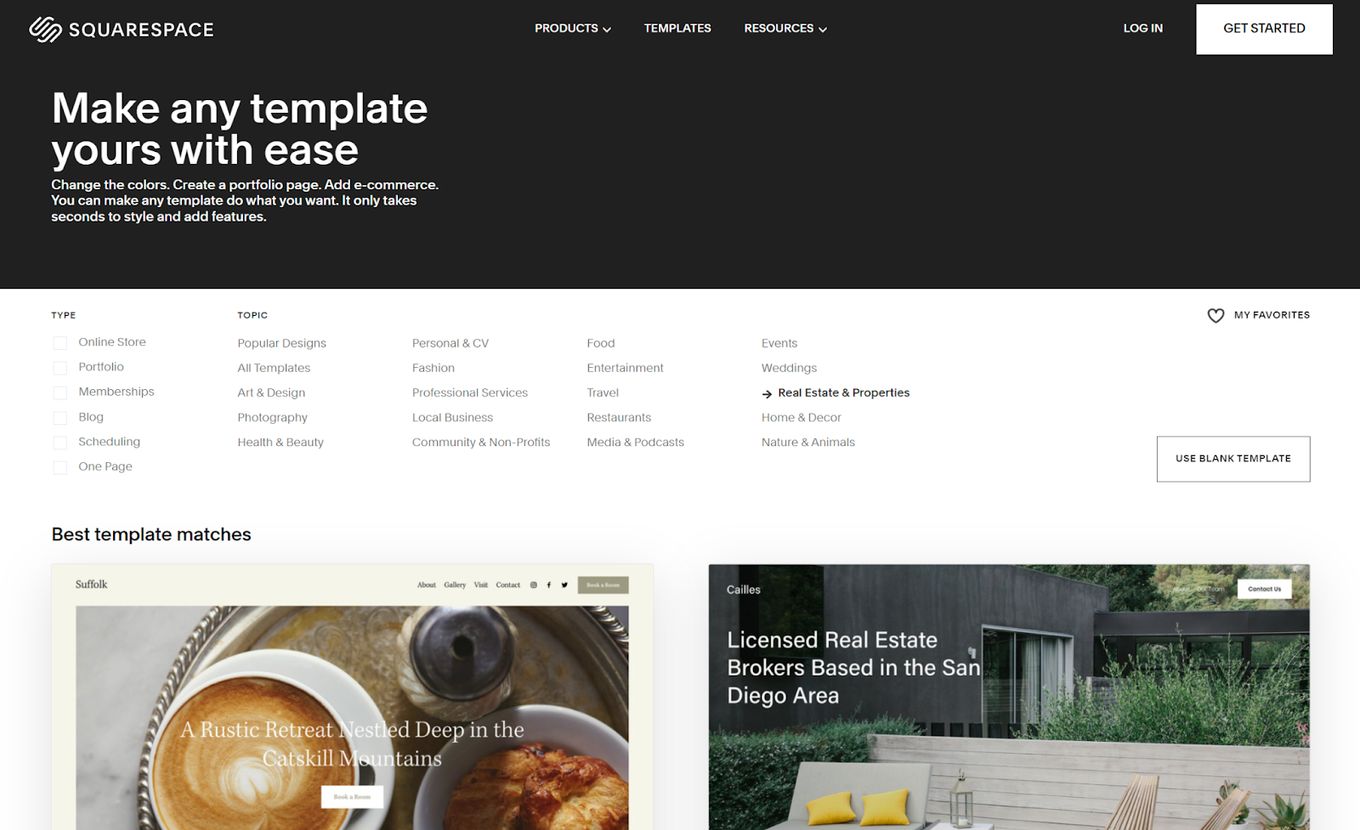 SquareSpace - A Website Editor Also For Real Estate Pages