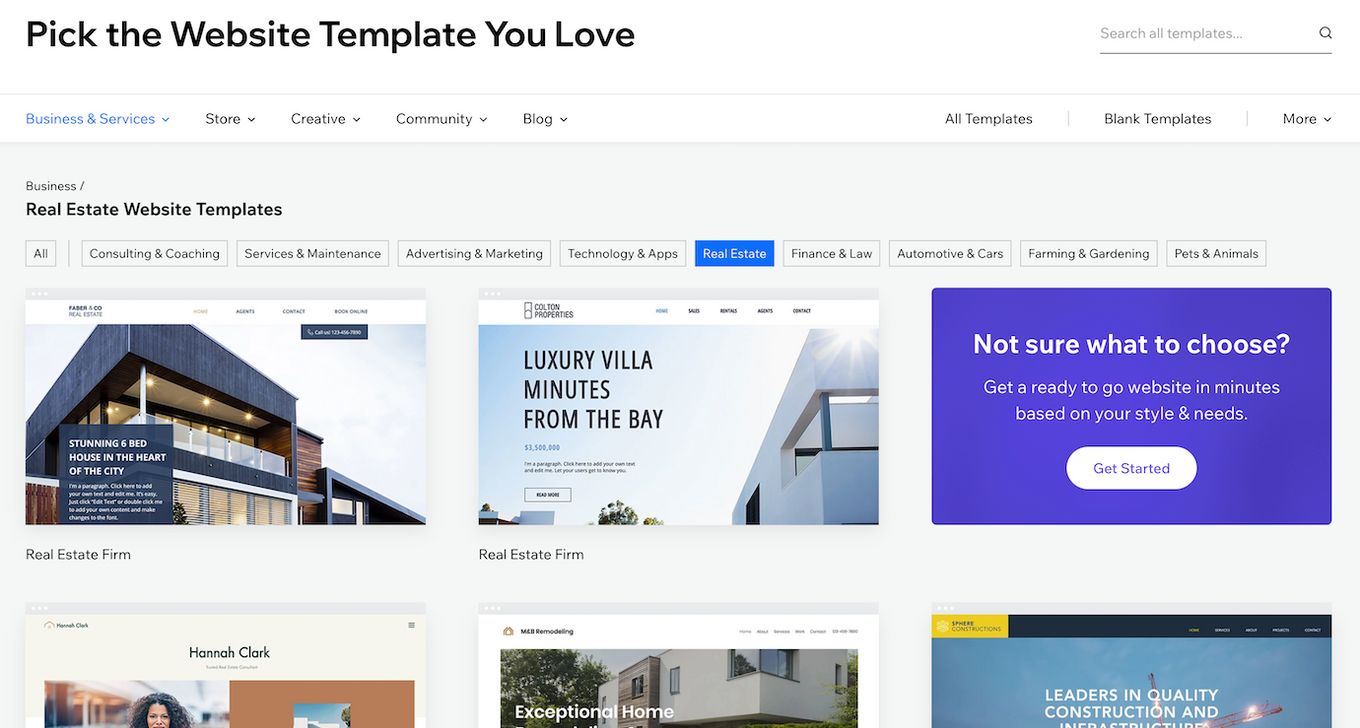 Wix - Real Estate Templates