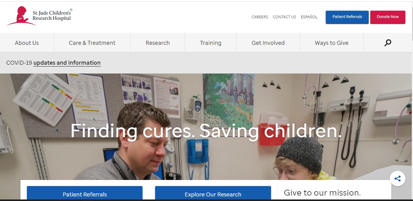 St. Jude Children’s Research Hospital - Great Nonprofit Website