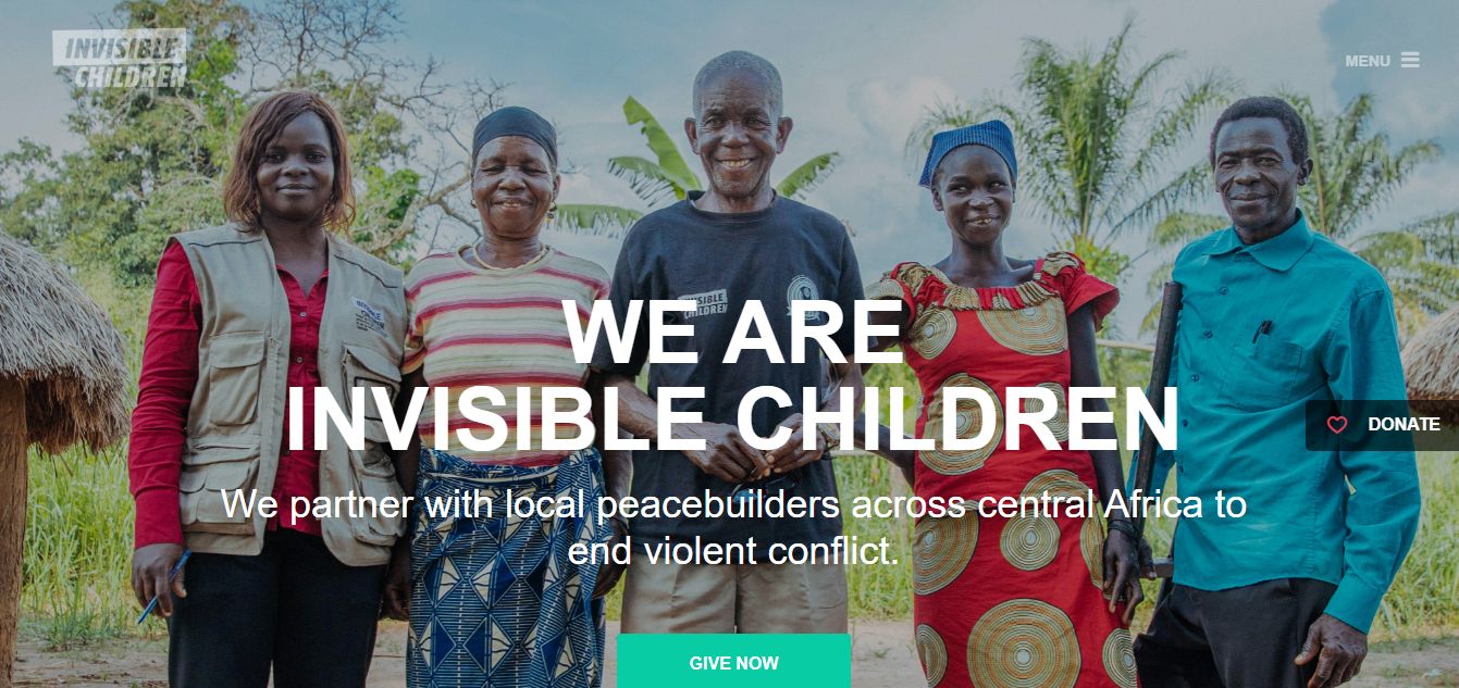 Invisible Children - Stunning Non-profit Website Example