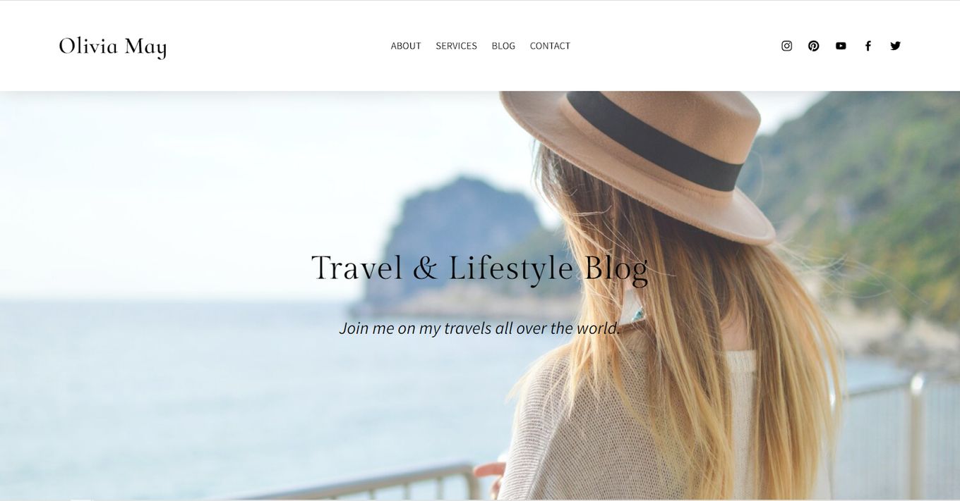 Olivia - One of the best squarespace templates for a travel blog