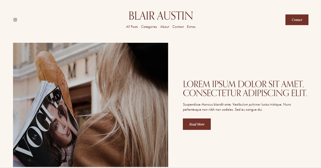 Blair Austin - Premium Squarespace Template For Your Blog 