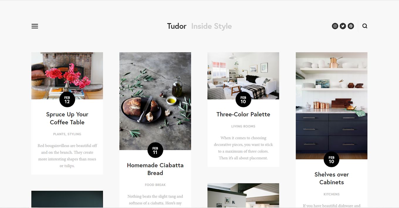 Tudor - Blog Template For Squarespace With Sidebar