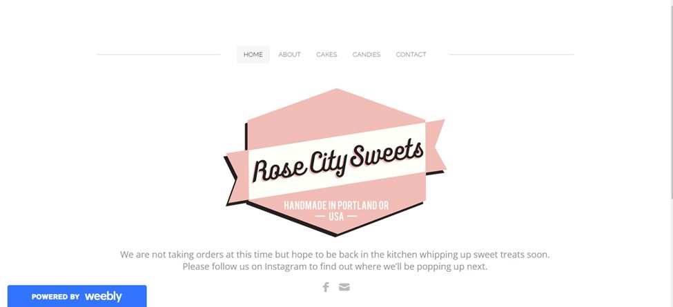 Rose City Sweets - Example Of A Modern Website In Weebly