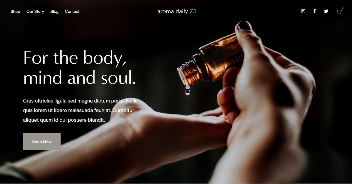 Aroma Daily - eCommerce Template For Squarespace For Handcrafted Items Store