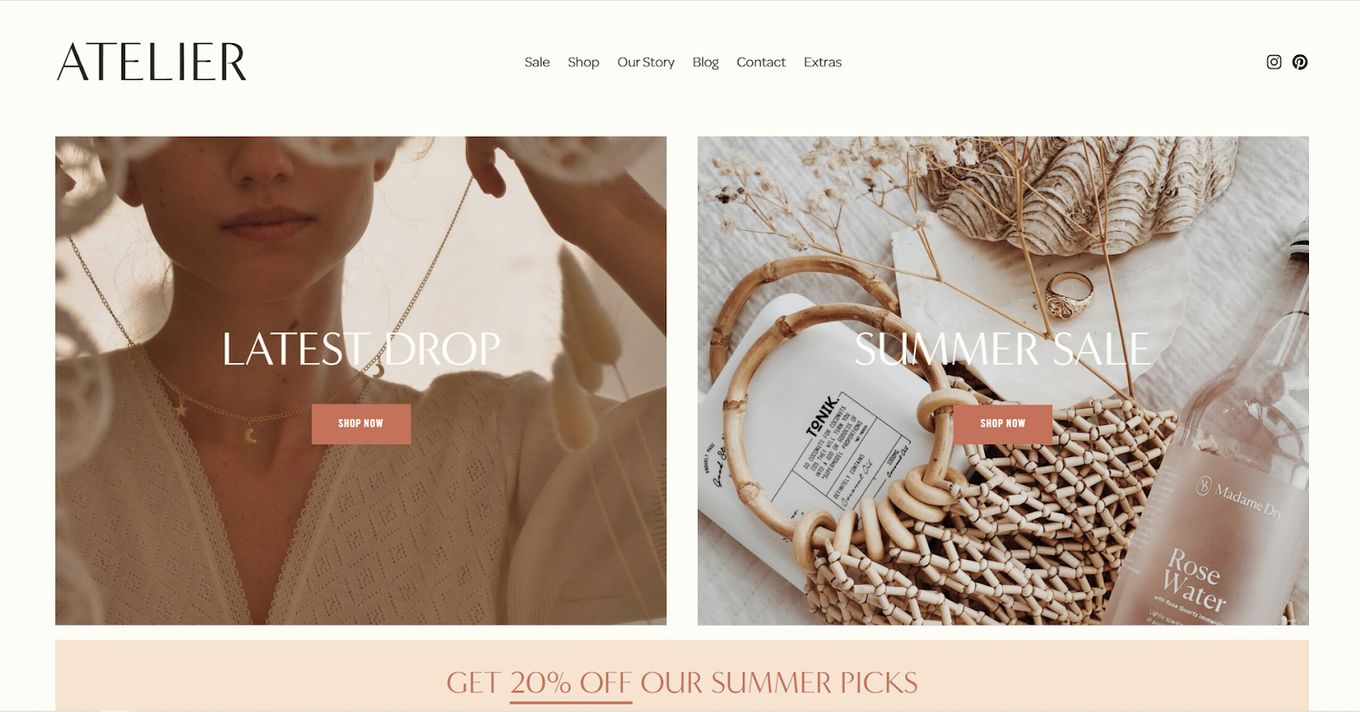 Atelier - Paid eCommerce Theme For Squarespace