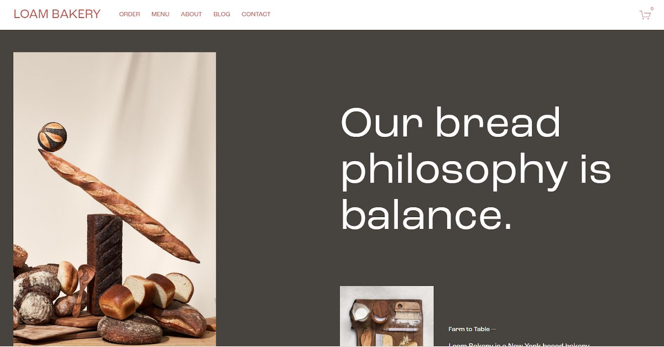 LOAM Bakery - Free Squarespace eCommerce Template 
