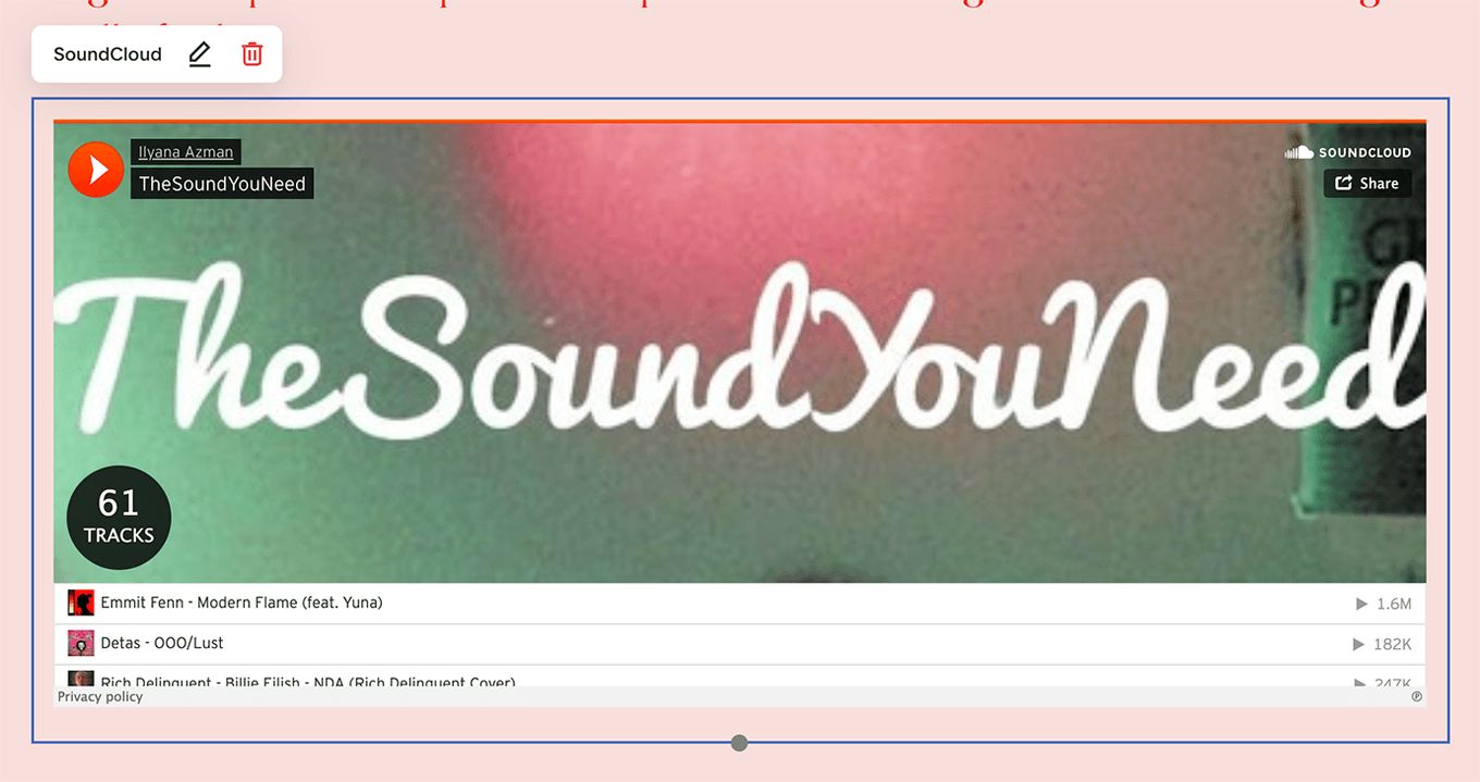 SoundCloud PlayList - Squarespace