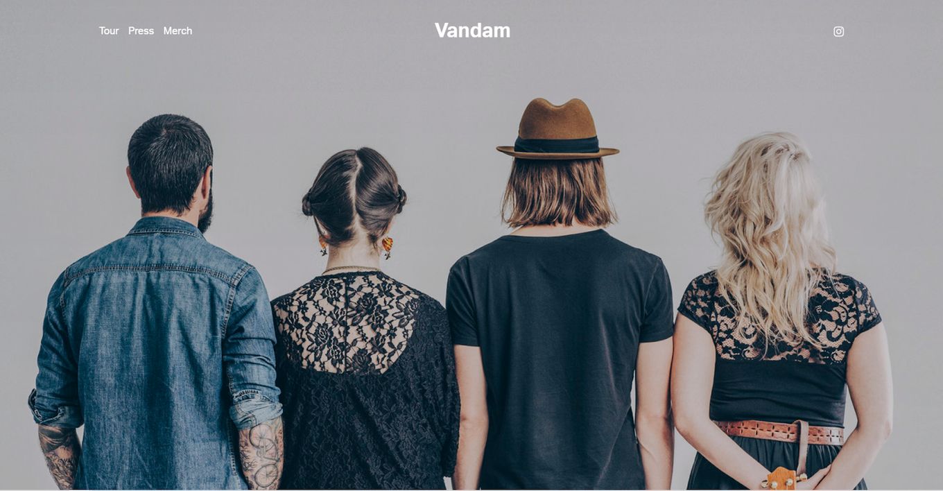 Vandam Band - A Beautiful Squarespace Template For Music Creators And Bands 