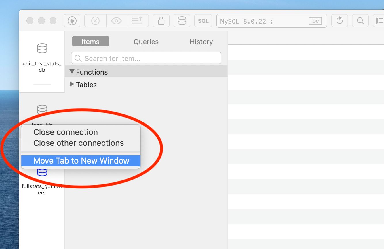 TablePlus - Move A Connection To A Separate Window