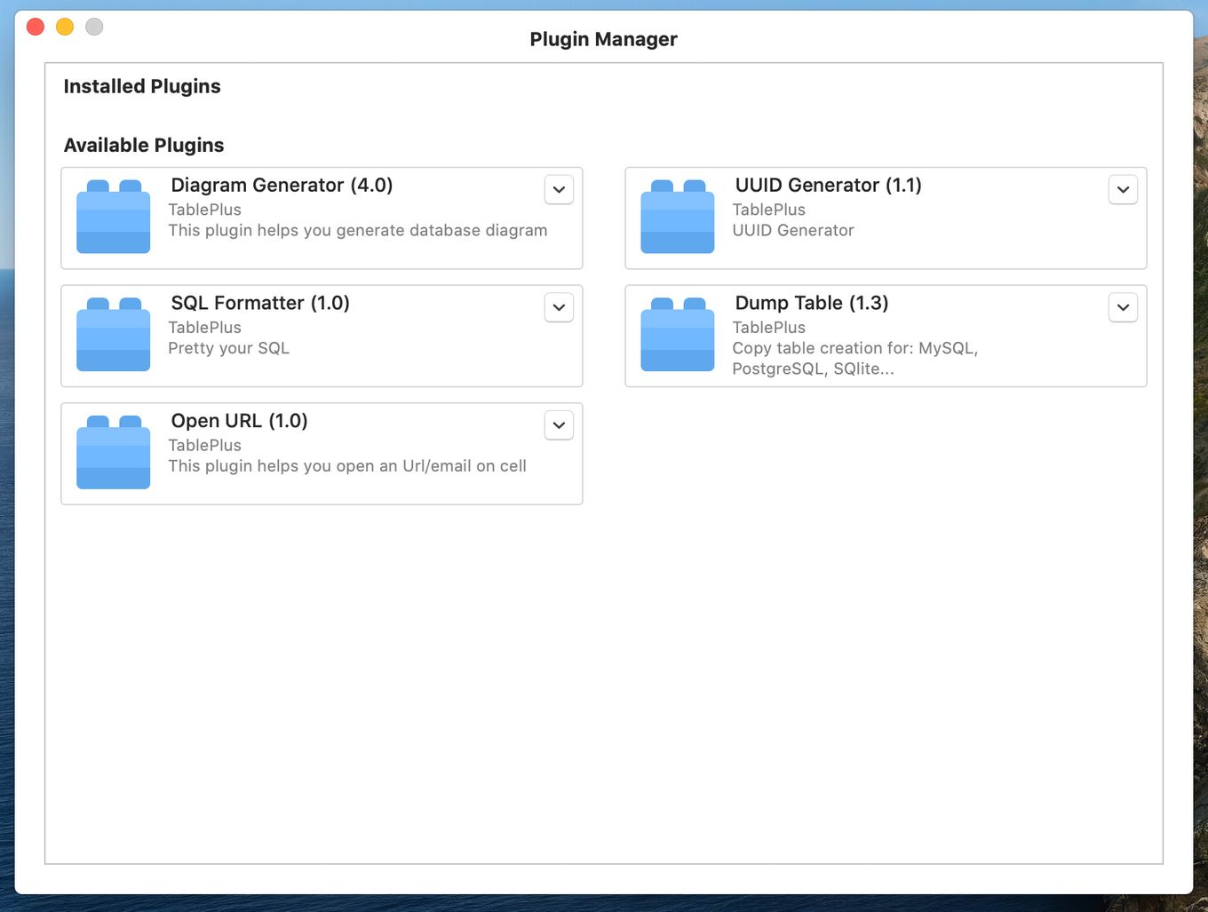 TablePlus - Plugins