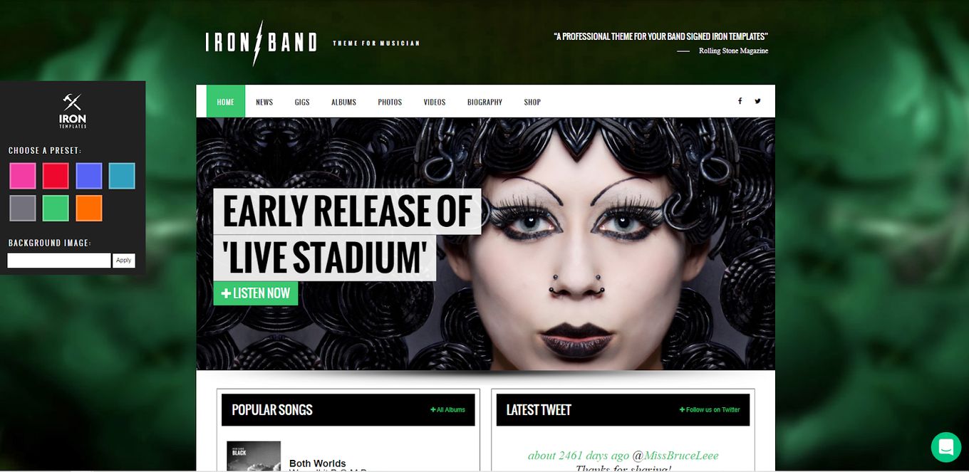 IronBand - Paid WordPress Template Ideal For Bands, DJs and Other Musicians