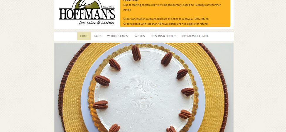 Hoffman’s Fine Cakes - A Stunning Baking Website