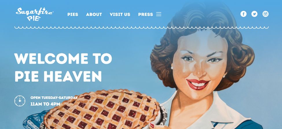 Sugarfire Pie - Vintage Bakery Website For Inspiration