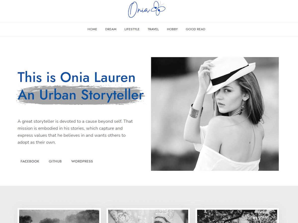 Onia - A Portfolio Template To Be Used For Actors