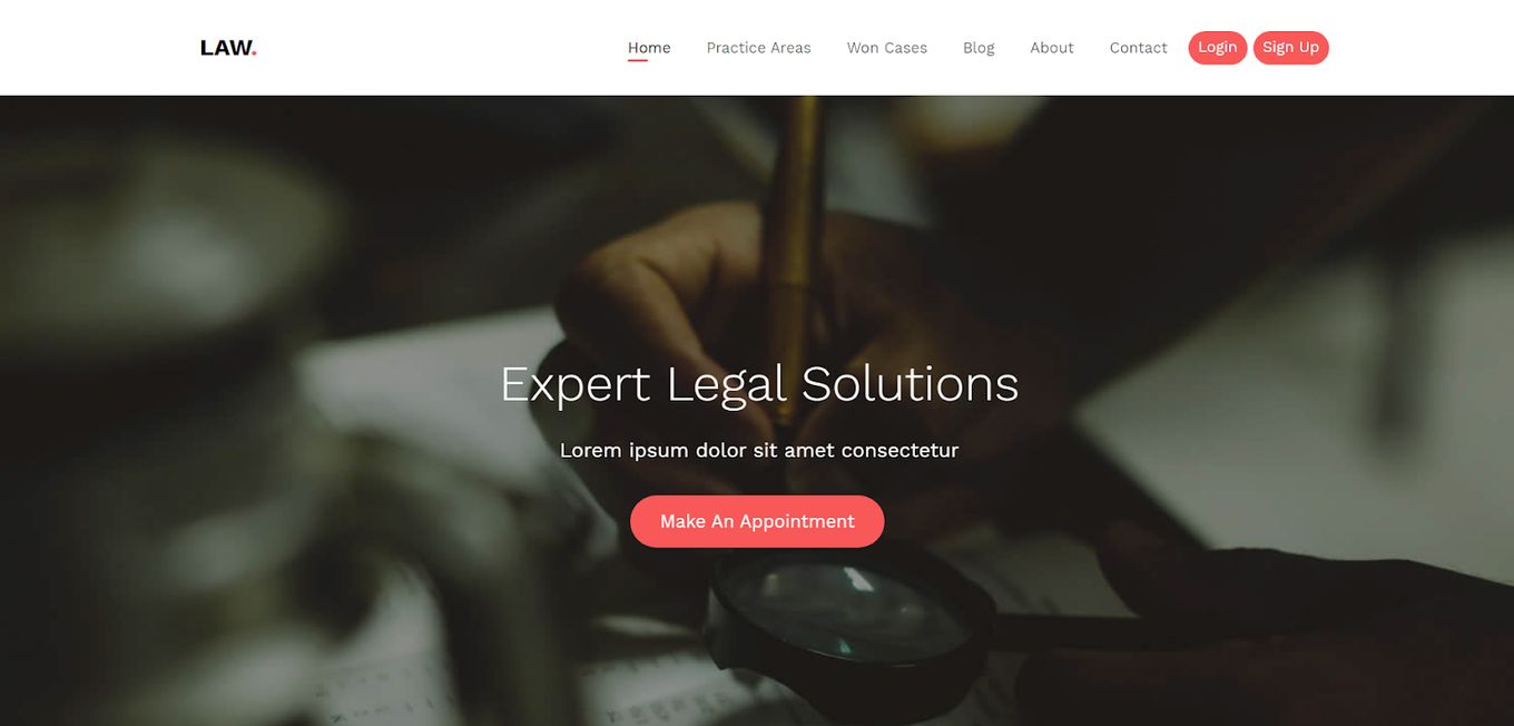 Law - A Free HTML Template For Your Notary Website