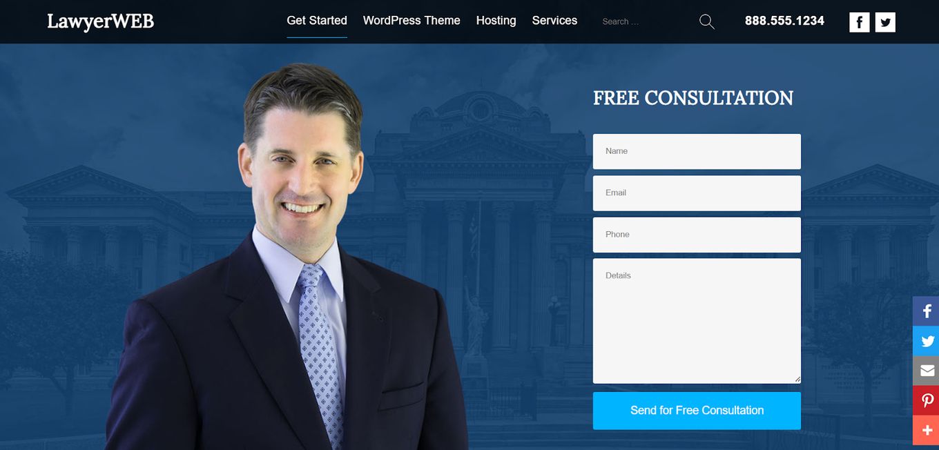 LawyerPro - Free WordPress Template For Lawyer Websites