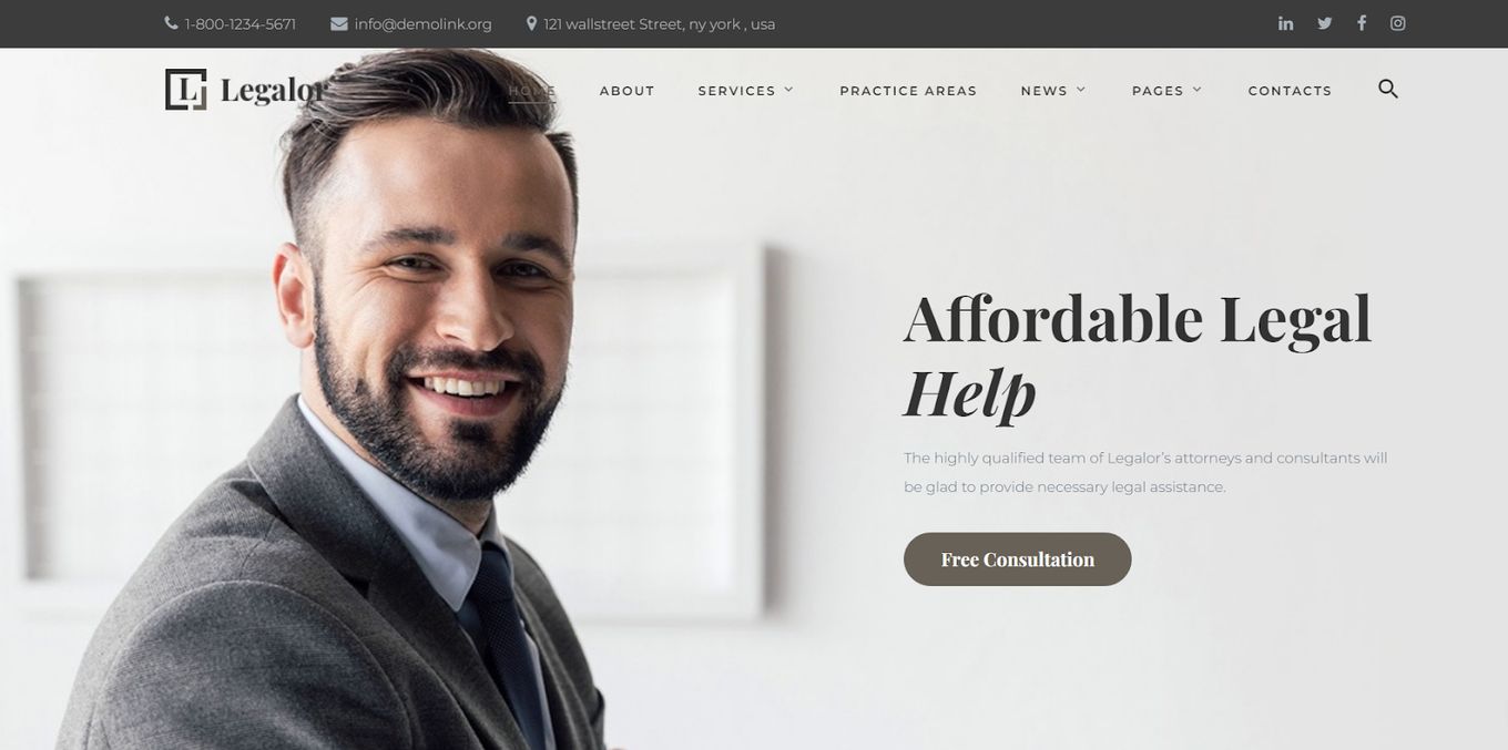 Legalor - WordPress Theme For Legal Businesses And Notary Services
