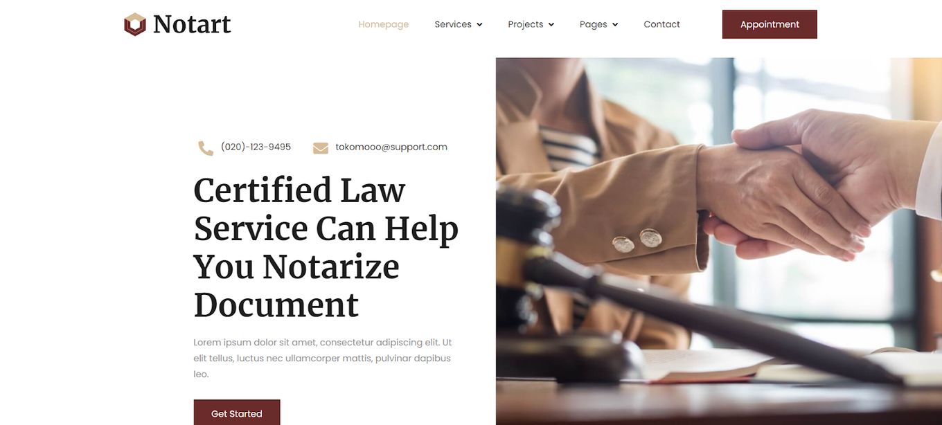 Notart - Paid WordPress Template For Notaries