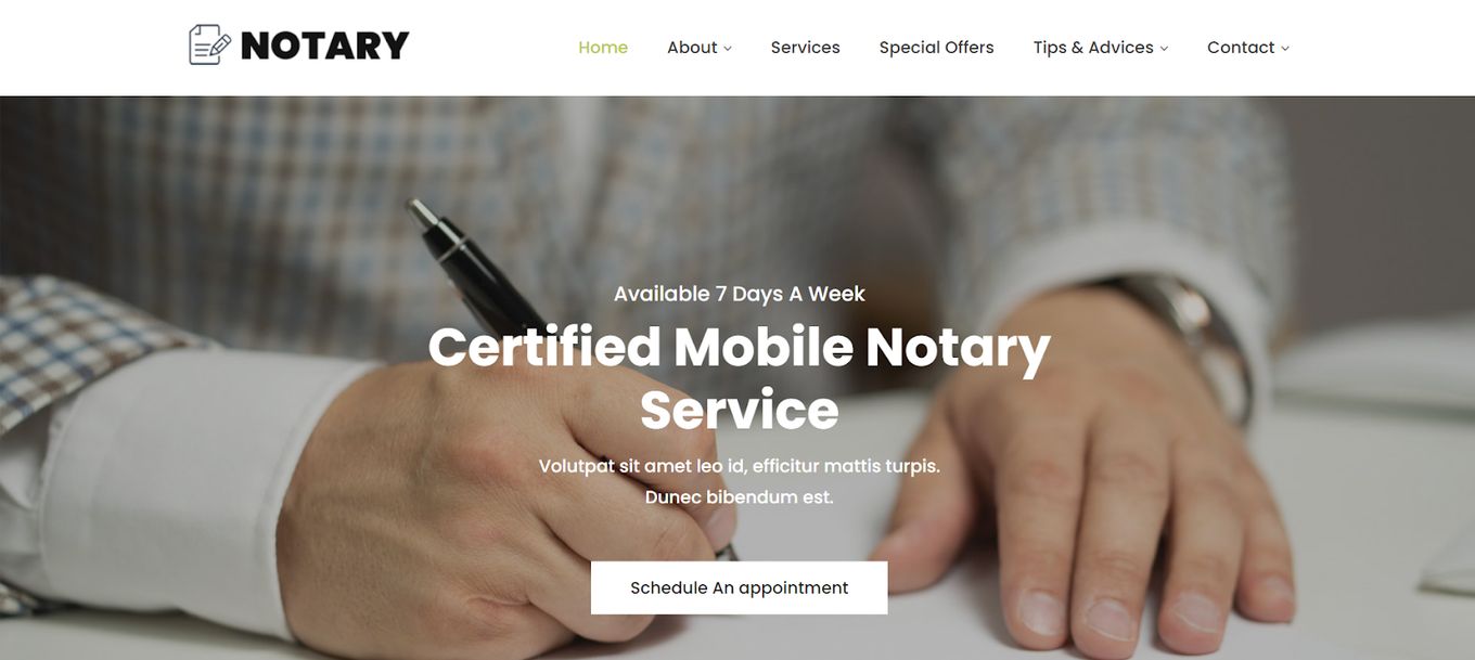 SKT Notary - Beautiful WordPress Theme For A Notary Website