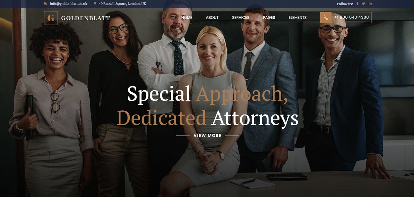 Goldenblatt - Paid Template For Law-oriented websites