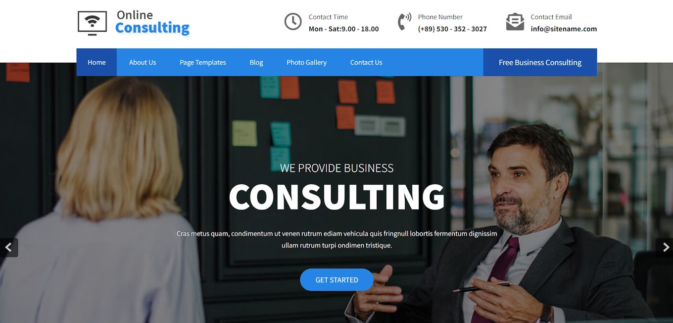 Online Consulting - Free WordPress Accounting Template