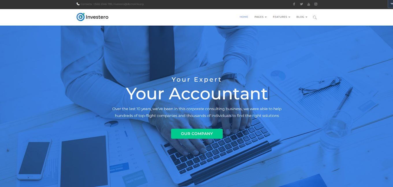 Investero - Paid Template For Accountants