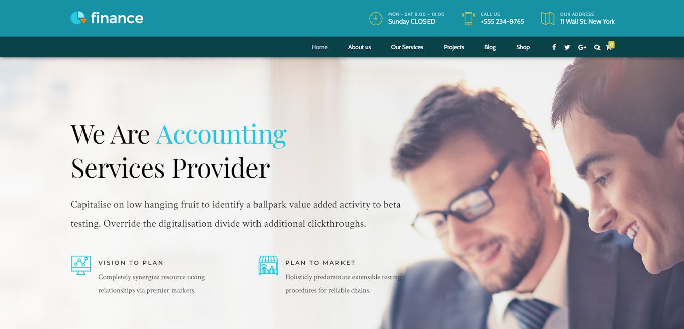 Finance - Paid WordPress Template For Accountants