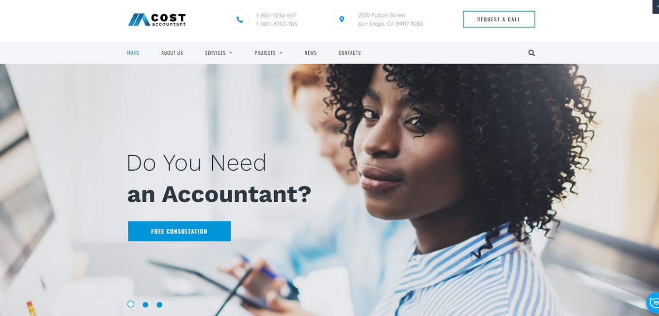 Cost Accountant - The Perfect Website Template For Accountancy