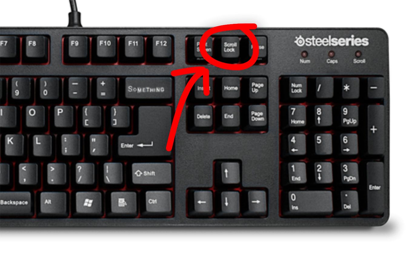 mouse scroll on keyboard