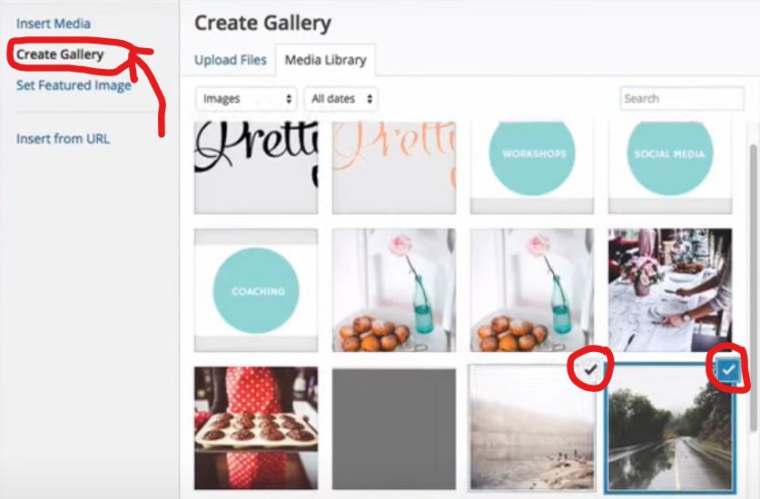 Create Gallery And Select Images