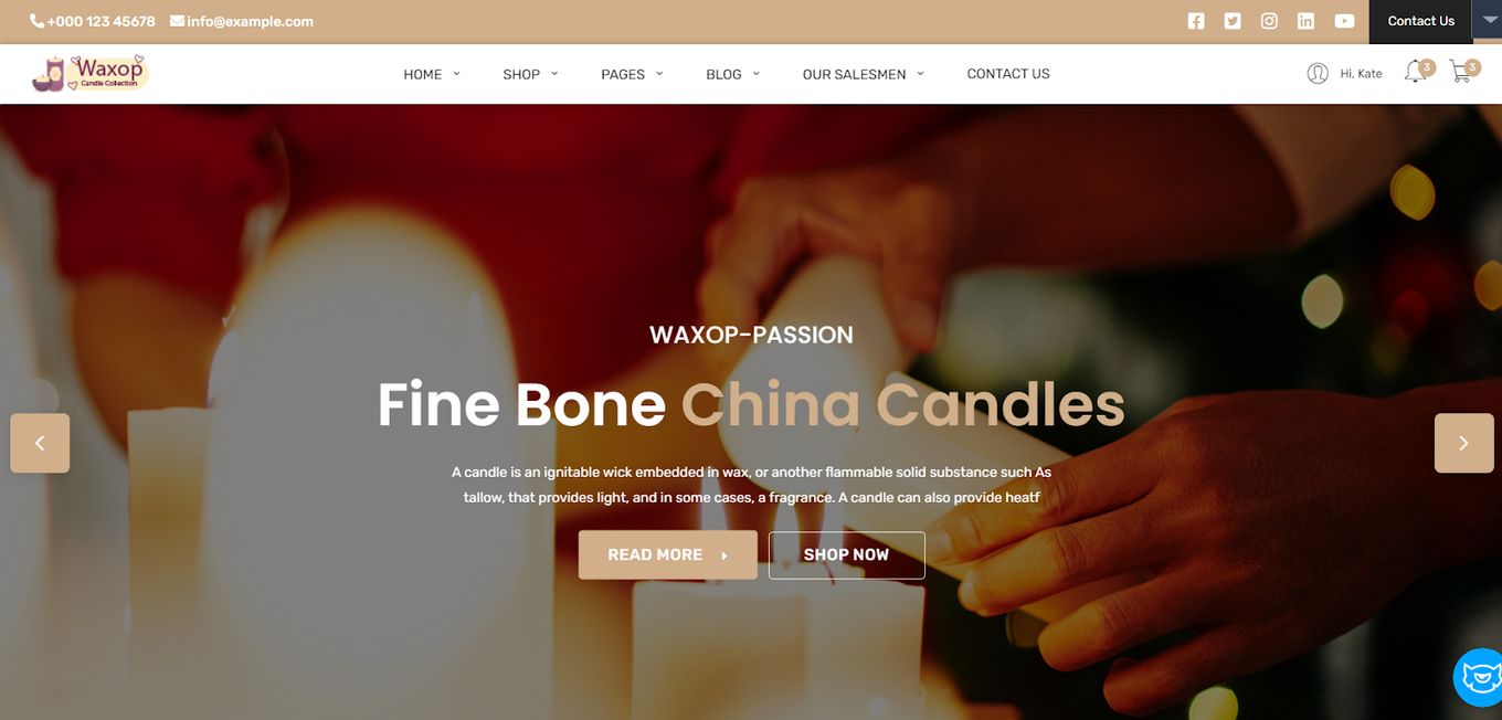 Waxop Candle Shop - An Amazing Template For HTML Websites