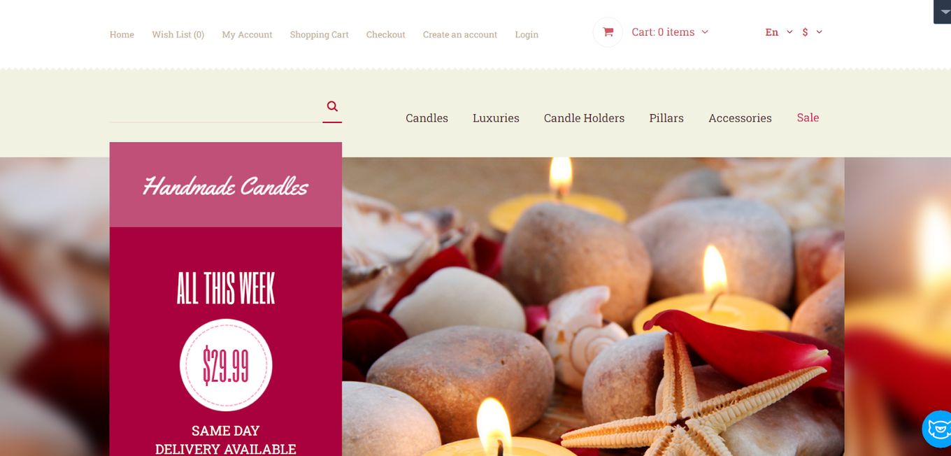 Decorative Candles - OpenCart Template