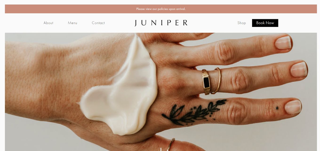 Juniper Natural Spa - Clean & Modern Website Design