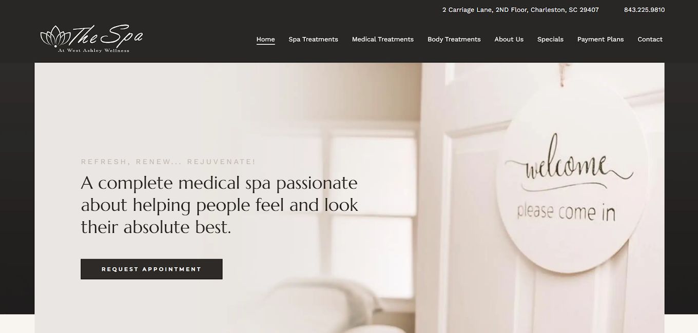 The Spa at West Ashle - Spa Website Example
