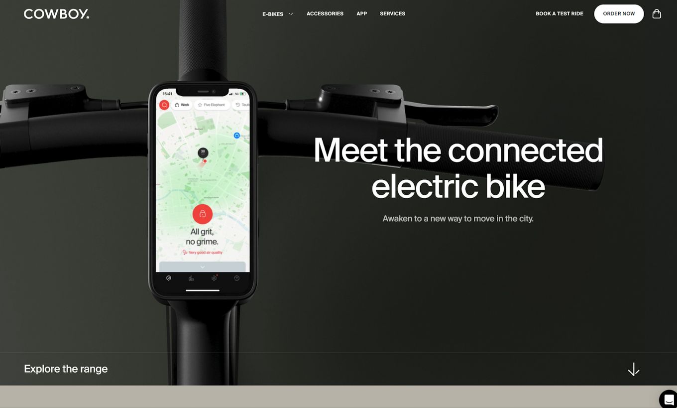 CowBoy - Electric Bike Shopify Website Design