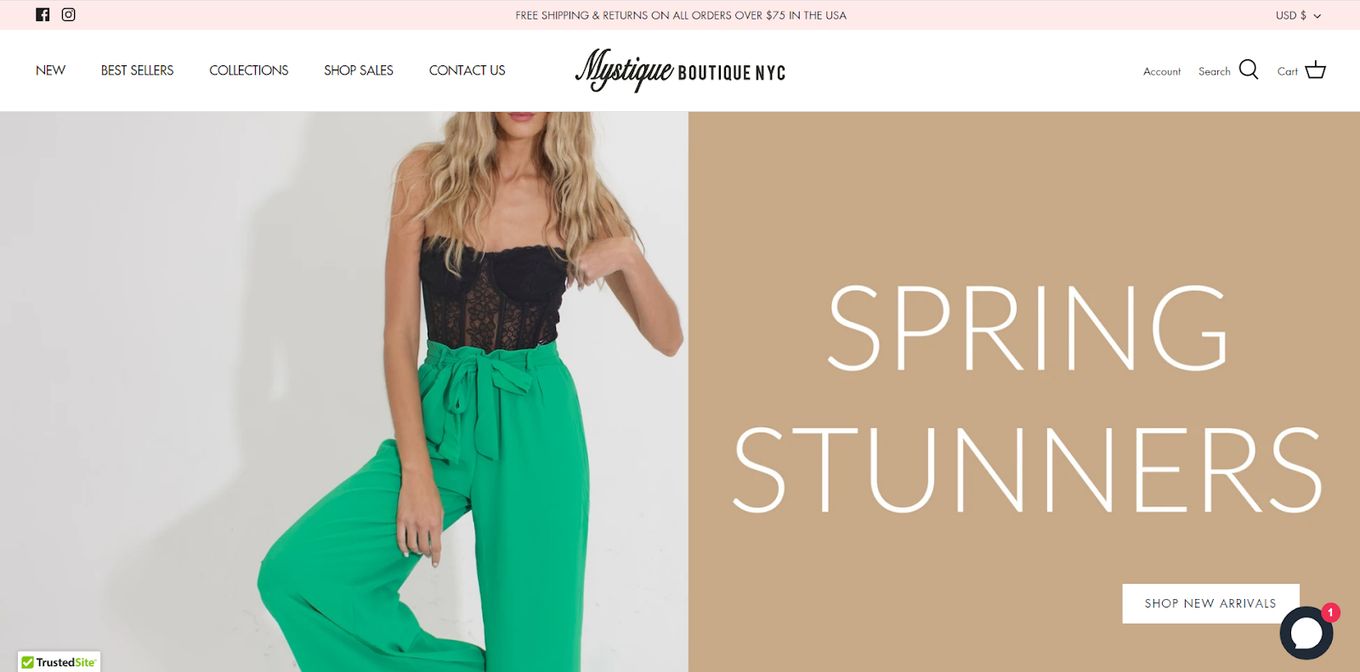 Mystique Boutique NYC - A Beautiful Website Design