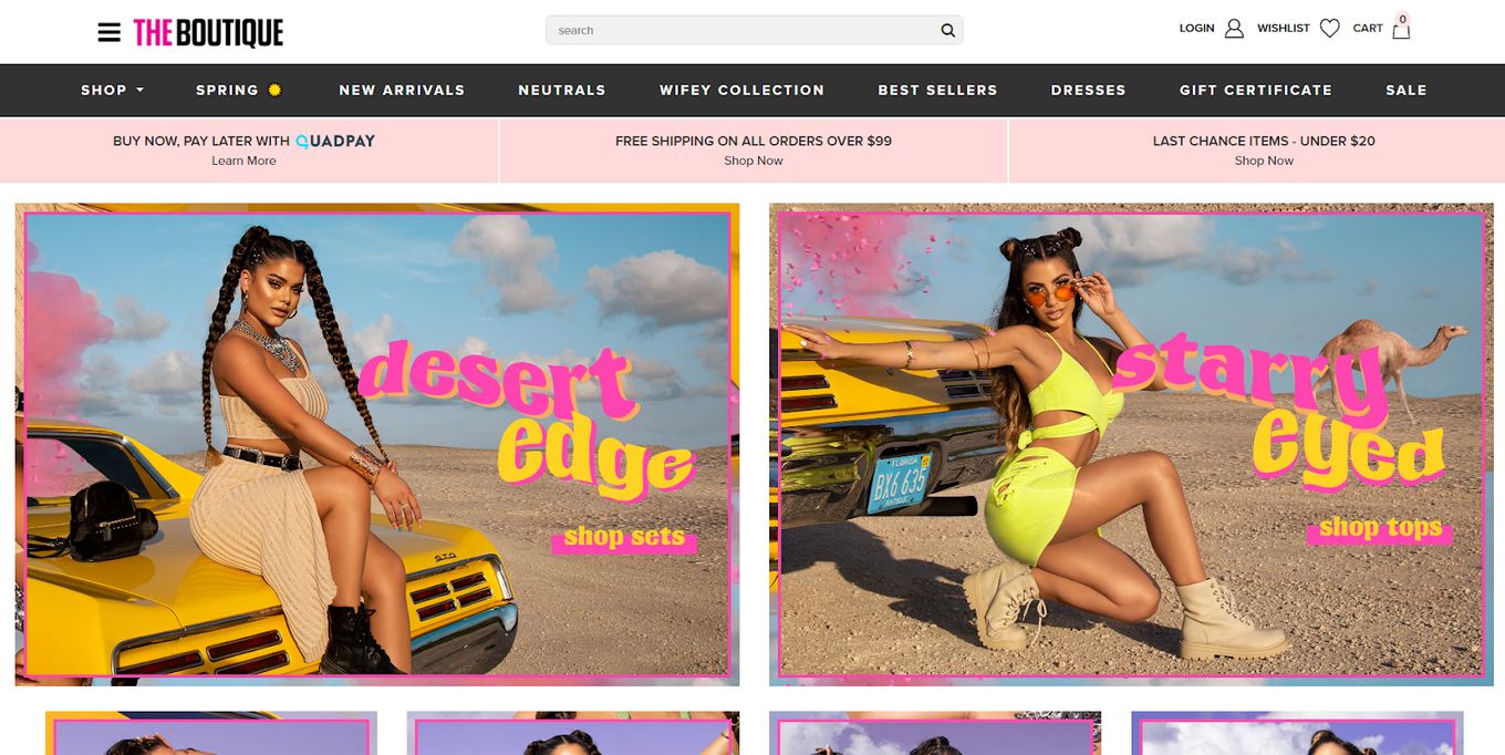 Shop the Boutique - Colourful Design For Boutique Website
