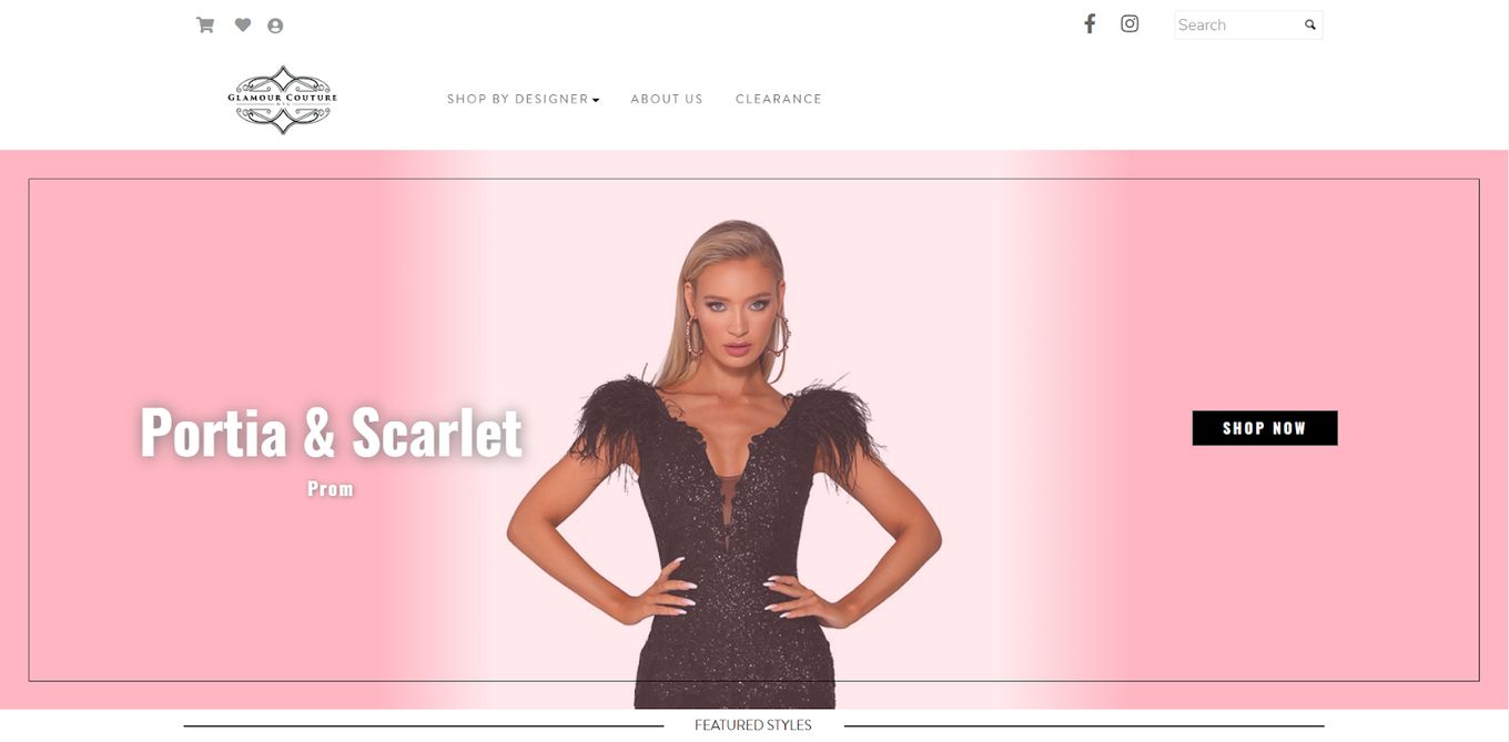 Glamour Couture - Luxurious Boutique Website Design 