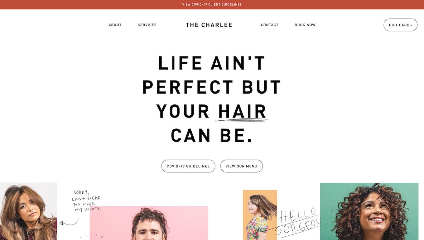 The Charlee Salon - Website Example
