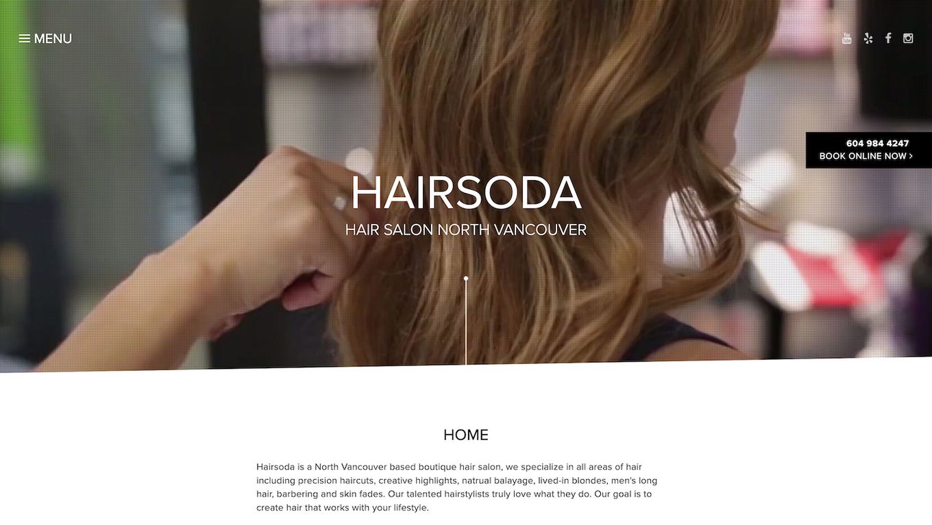 Hairsoda Salon - Inspirational Website Idea For Your Hair Salon