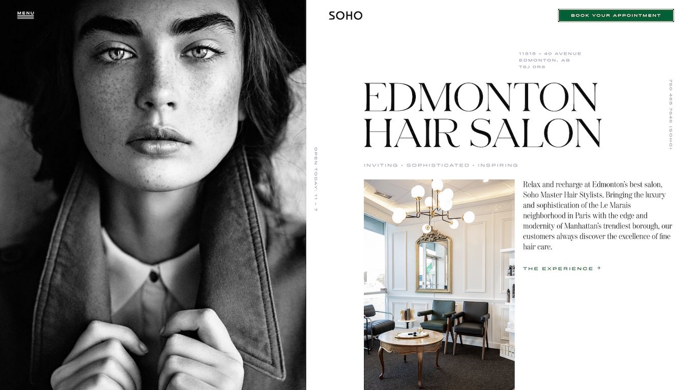 Soho - Modern Hair Salon Website Example