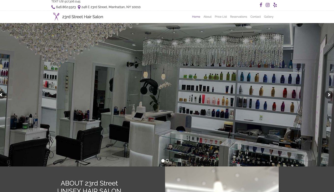 23rd Street Hair Salon - Website Idea